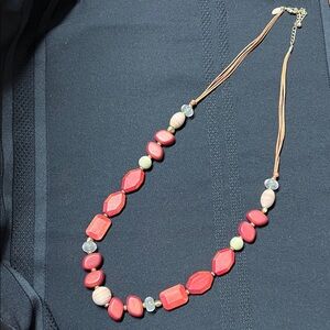 Chicos . coral and Gold Beaded Necklace